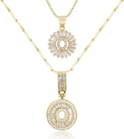 2 Pack -Initial Letter Pendant Necklaces